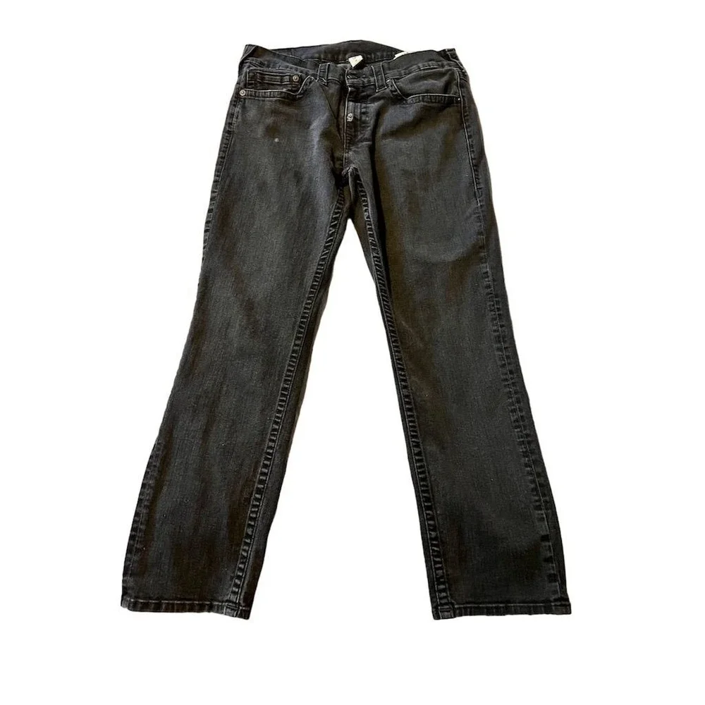 True Religion Men's Black Straight Leg Jeans Size 36x32